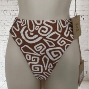 Stone Fox Swim Sumatra Bikini Bottom XS NWT Rawhide Swirl + Recycled Nylon